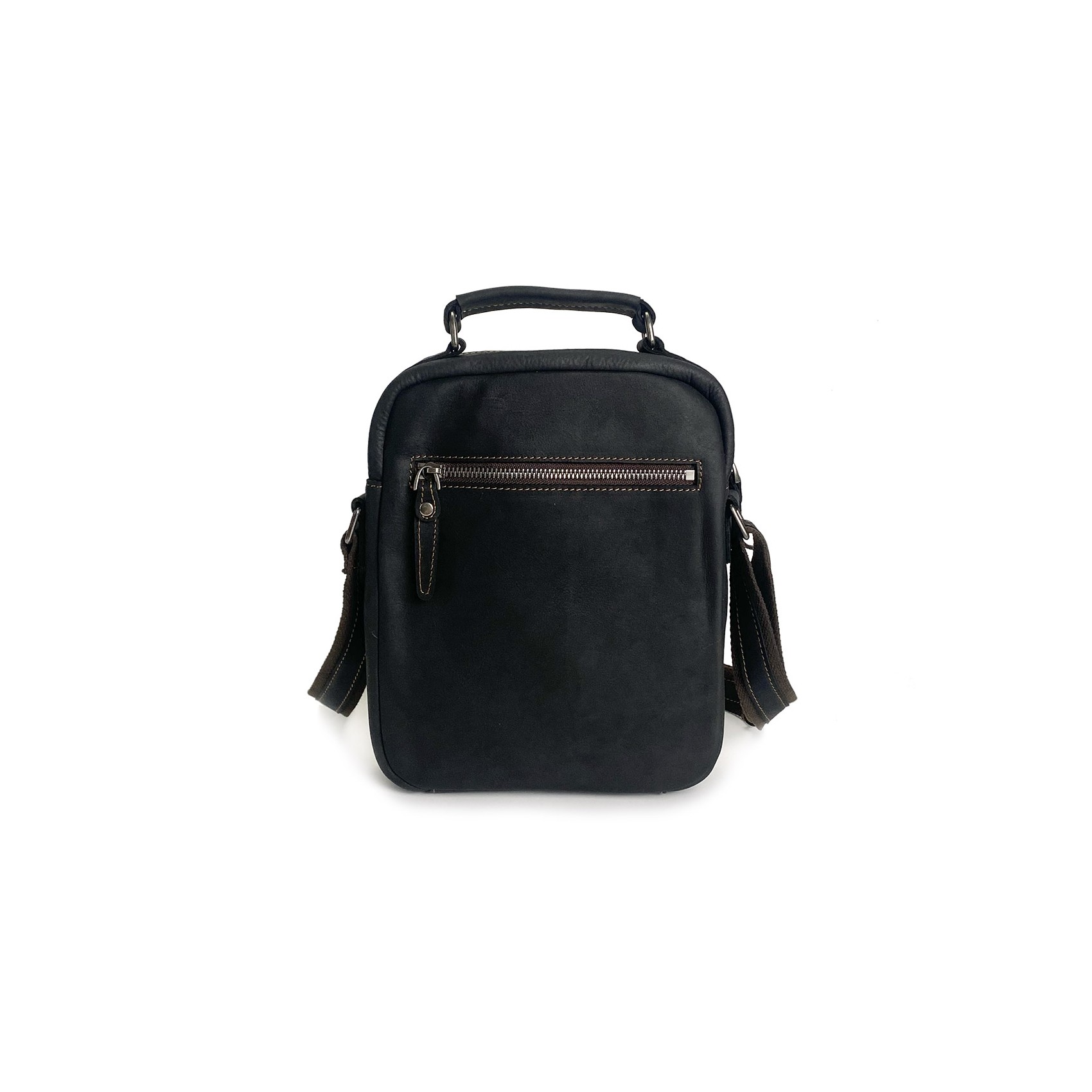 Чоловіча шкіряна сумка барсетка Edmund через плече чорна
