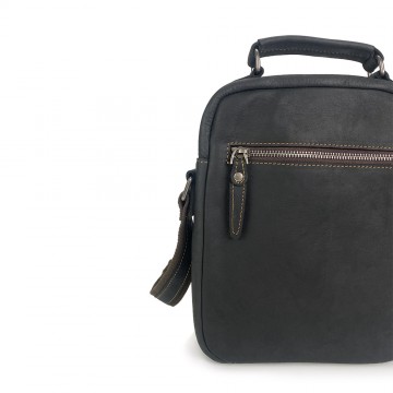 Мужская кожаная сумка барсетка Edmund через плечо черная фото