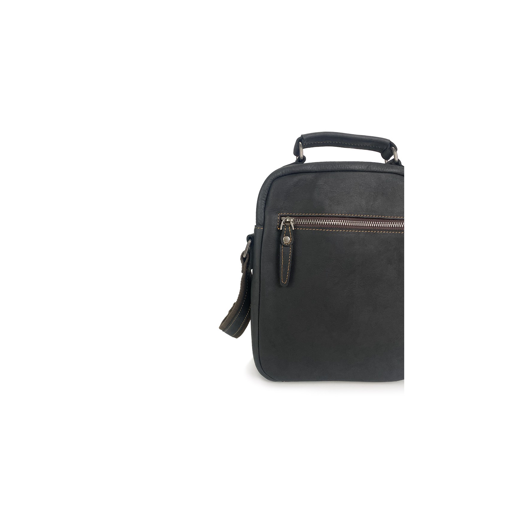 Чоловіча шкіряна сумка барсетка Edmund через плече чорна