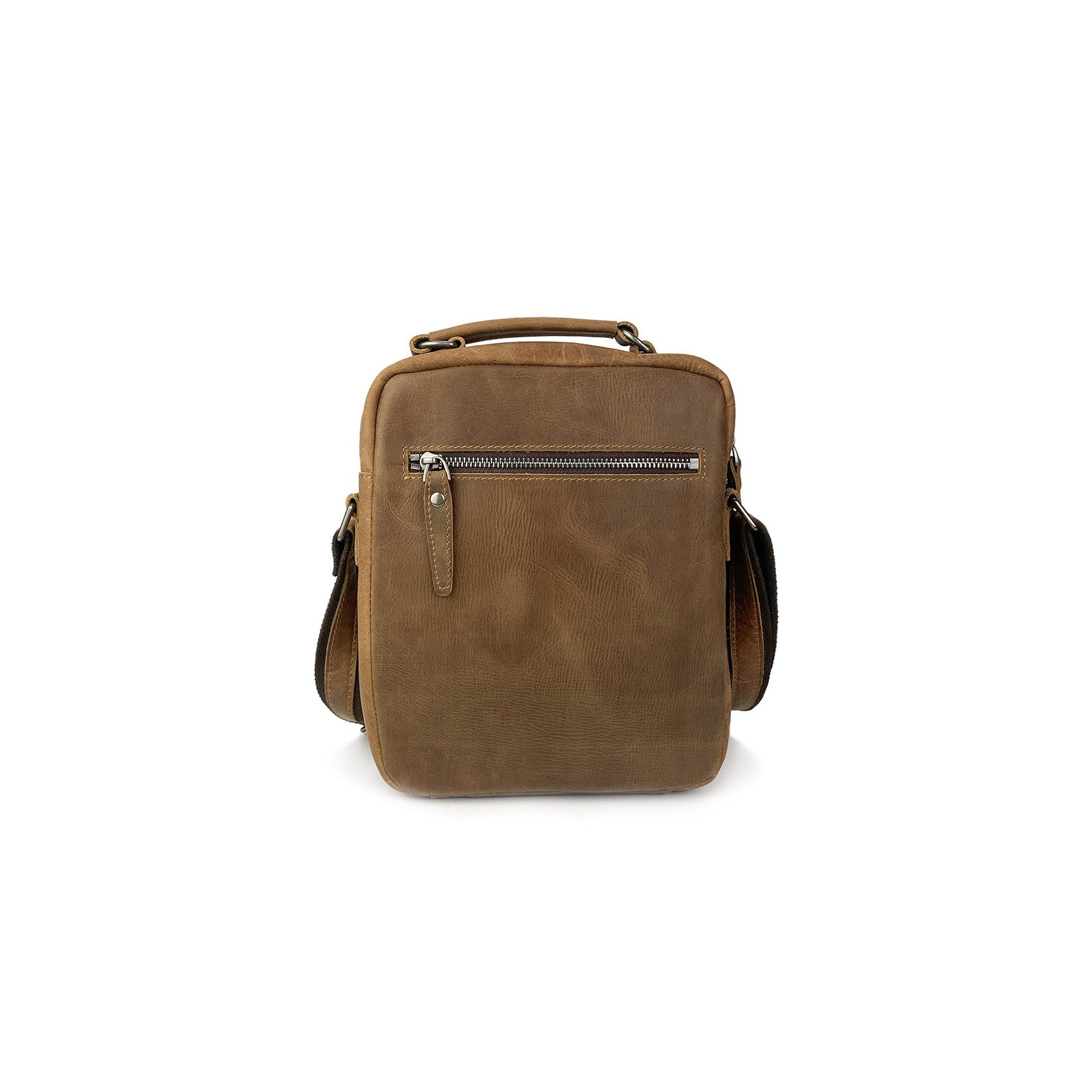 Чоловіча шкіряна сумка барсетка Edmund через плече світло-коричнева