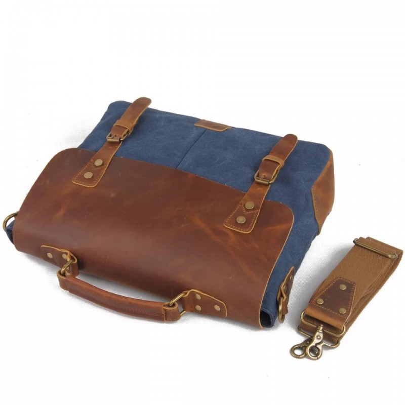 Чоловічий портфель Tone синій - 12 фото