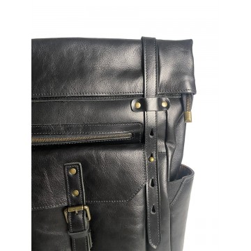 Чоловічий шкіряний рюкзак Frederick чорний для: міста, офісу та подорожей фото