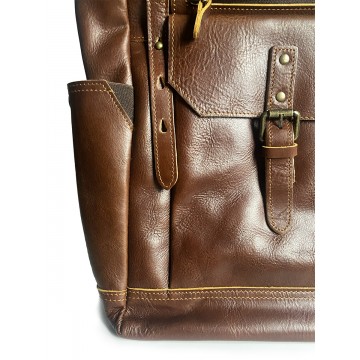 Мужской кожаный рюкзак Frederick коричневый: для города, офиса и путешествий фото