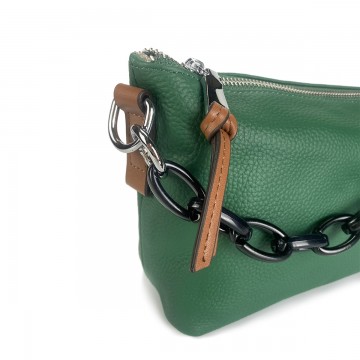 Женская кожаная сумка через плечо Molly зеленая фото