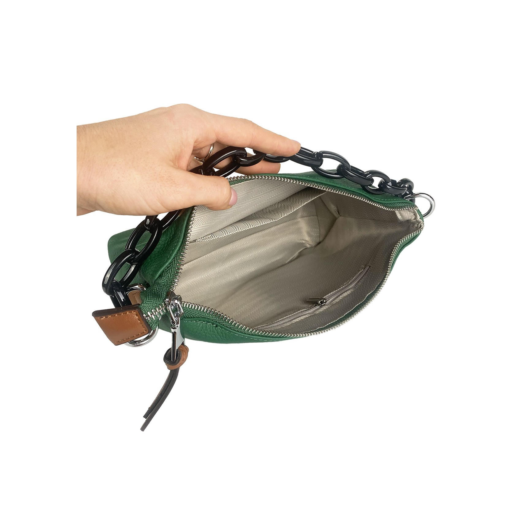 Жіноча шкіряна сумка через плече Molly зелена