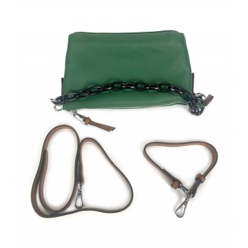 Женская кожаная сумка через плечо Molly зеленая фото