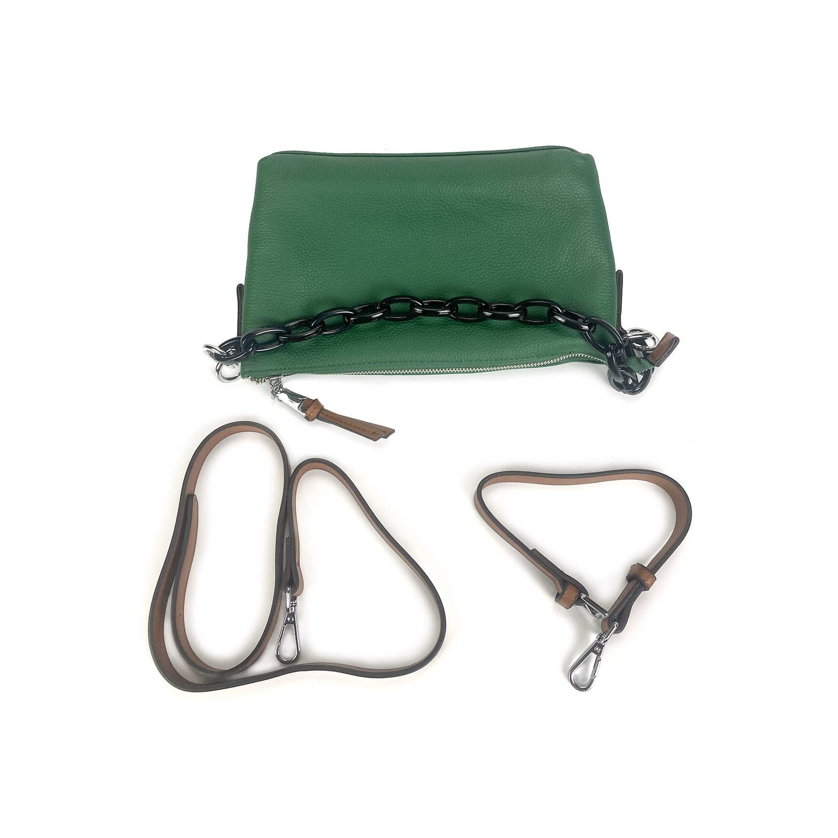 Жіноча шкіряна сумка через плече Molly зелена