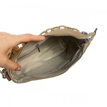 Женская кожаная сумка через плечо Molly светло-коричневая фото