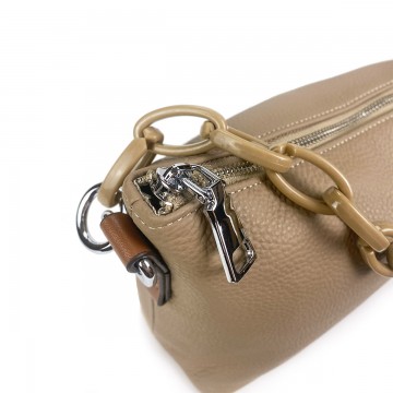 Женская кожаная сумка через плечо Molly светло-коричневая фото
