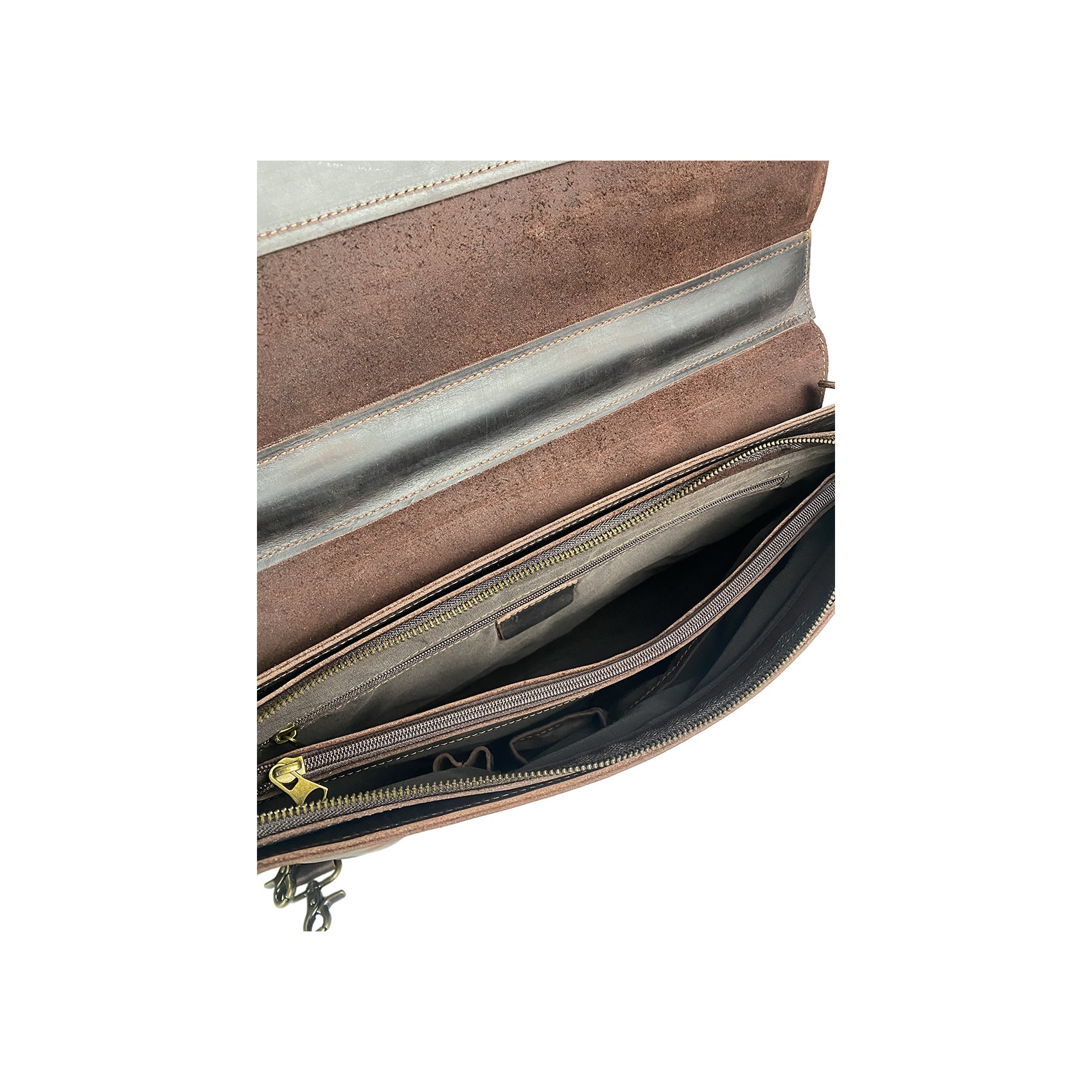 Мужской кожаный портфель Benjamin темно-коричневый