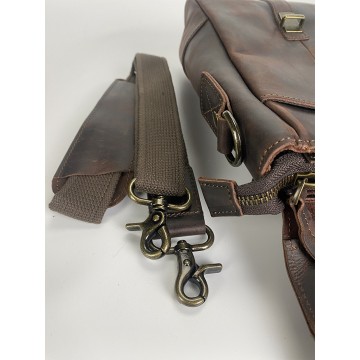 Мужской кожаный портфель Benjamin темно-коричневый фото