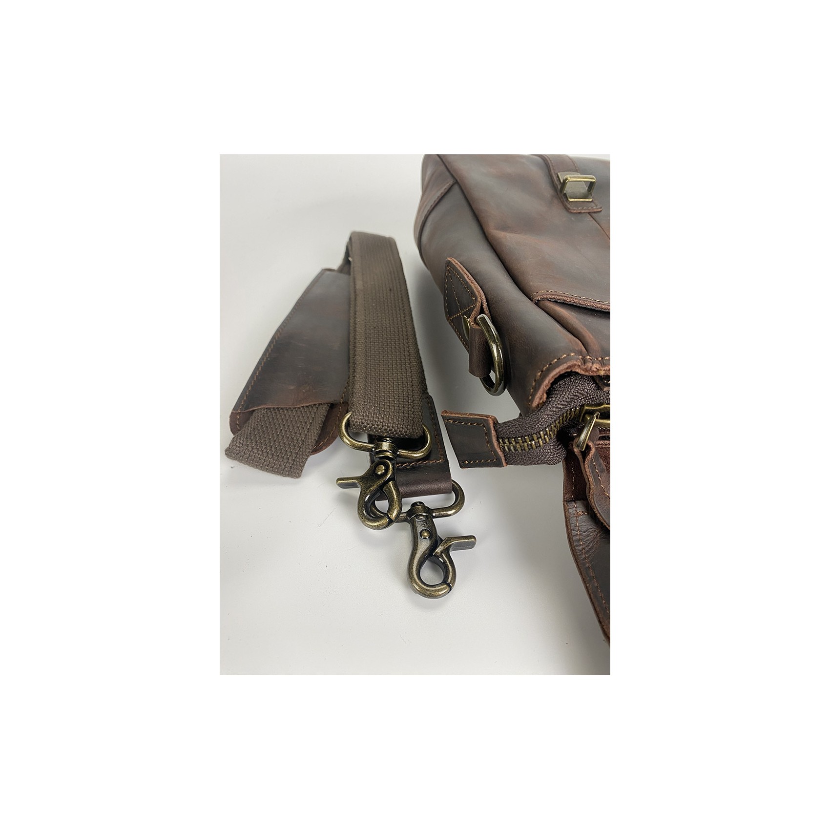 Мужской кожаный портфель Benjamin темно-коричневый