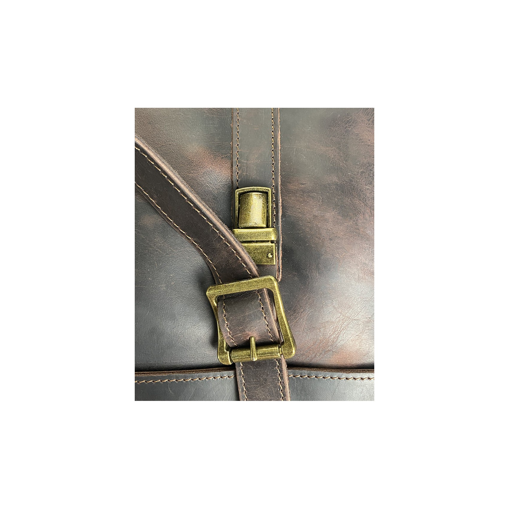 Мужской кожаный портфель Benjamin темно-коричневый