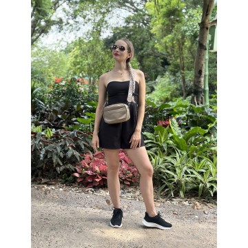 Женская кожаная сумка через плечо Marilyn бежевая фото