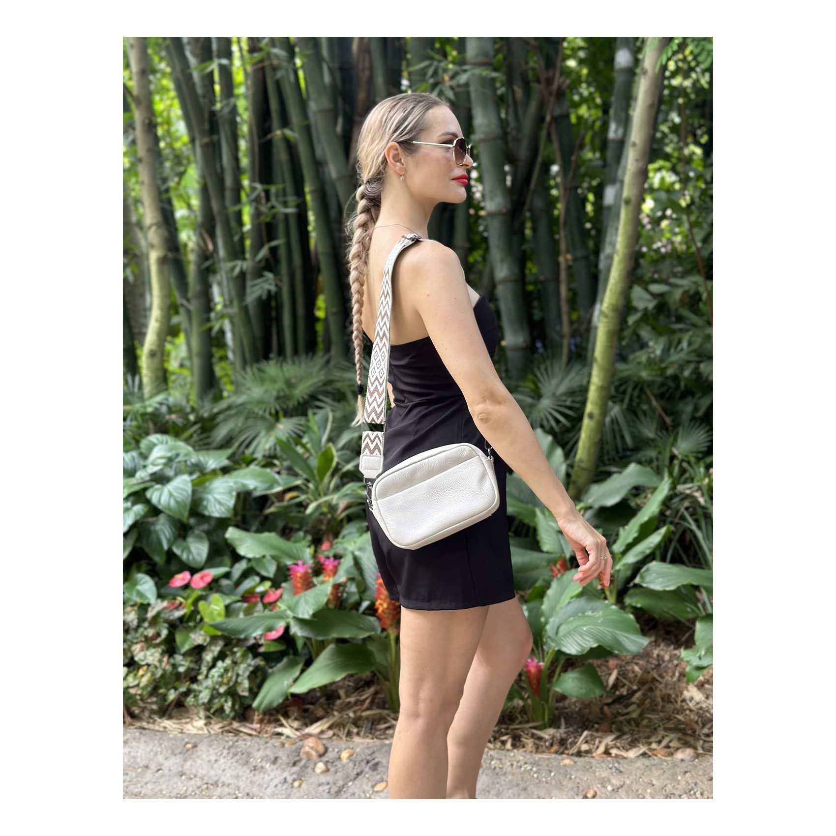 Женская кожаная сумка через плечо Marilyn бело-молочная