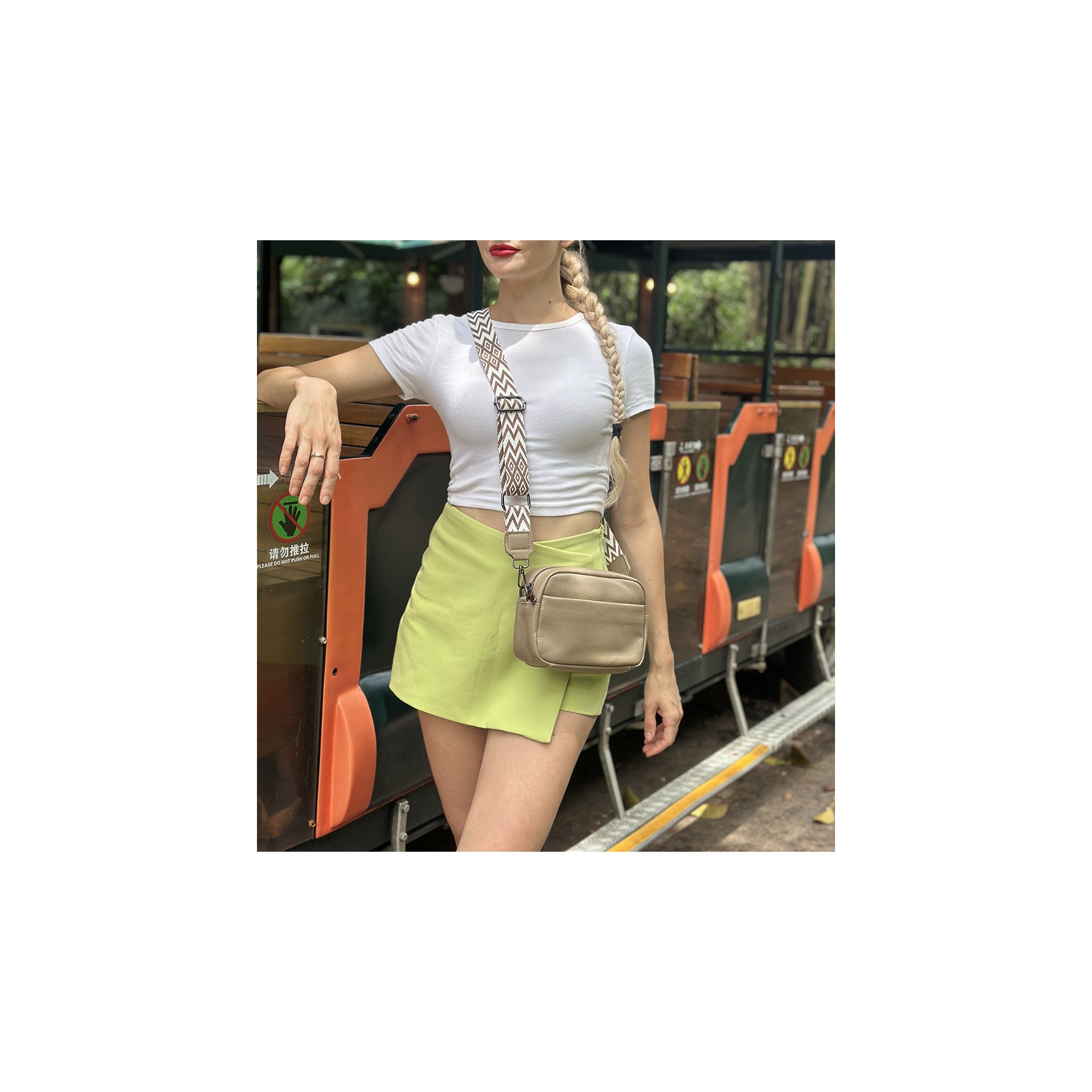 Жіноча шкіряна сумка через плече Marilyn бежева