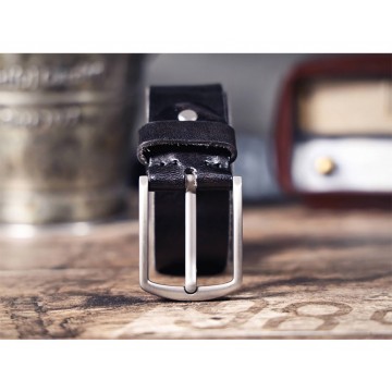 Мужской кожаный ремень Christian черный фото