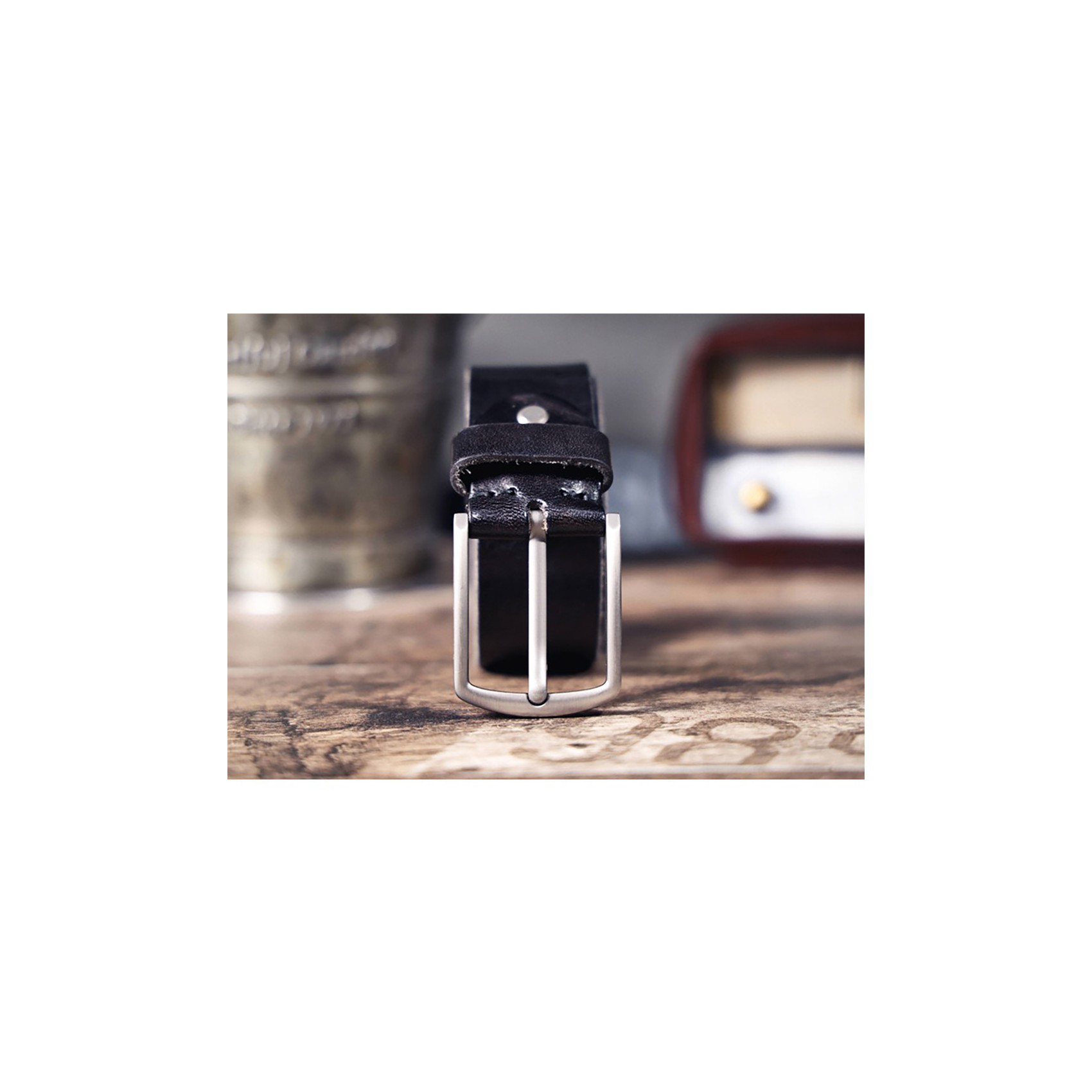 Чоловічий шкіряний ремінь Christian чорний