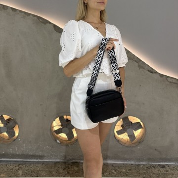 Женская кожаная сумка через плечо Marilyn черная фото