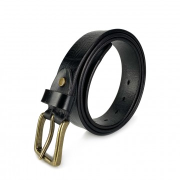Чоловічий шкіряний ремінь Bolton чорний фото