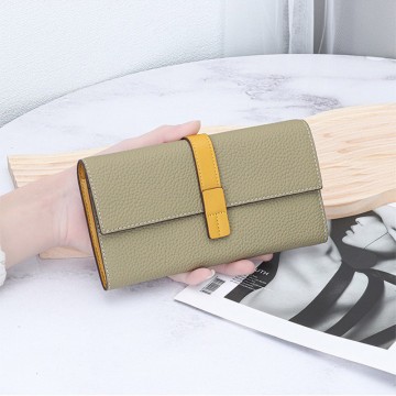 Женский кожаный кошелек Maggie фисташковый фото