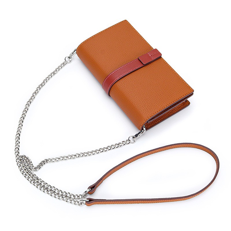 Женский кожаный клатч Shona светло-коричневый