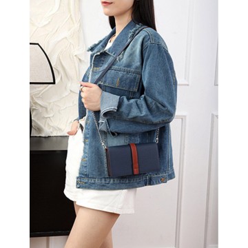 Жіночий шкіряний клатч Shona синій фото