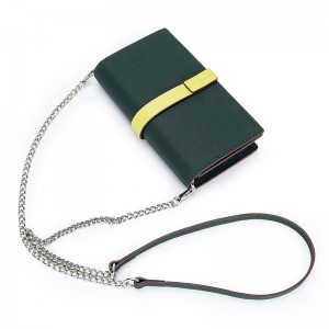 Женский кожаный клатч Shona темно-зеленый