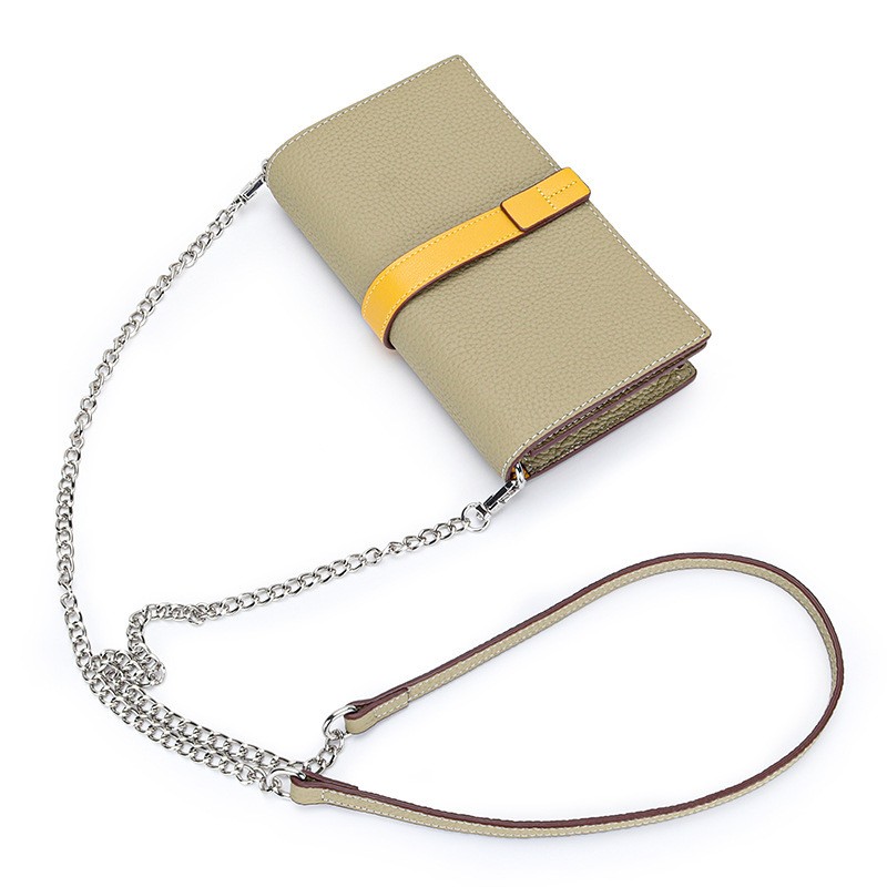 Женский кожаный клатч Shona фисташковый