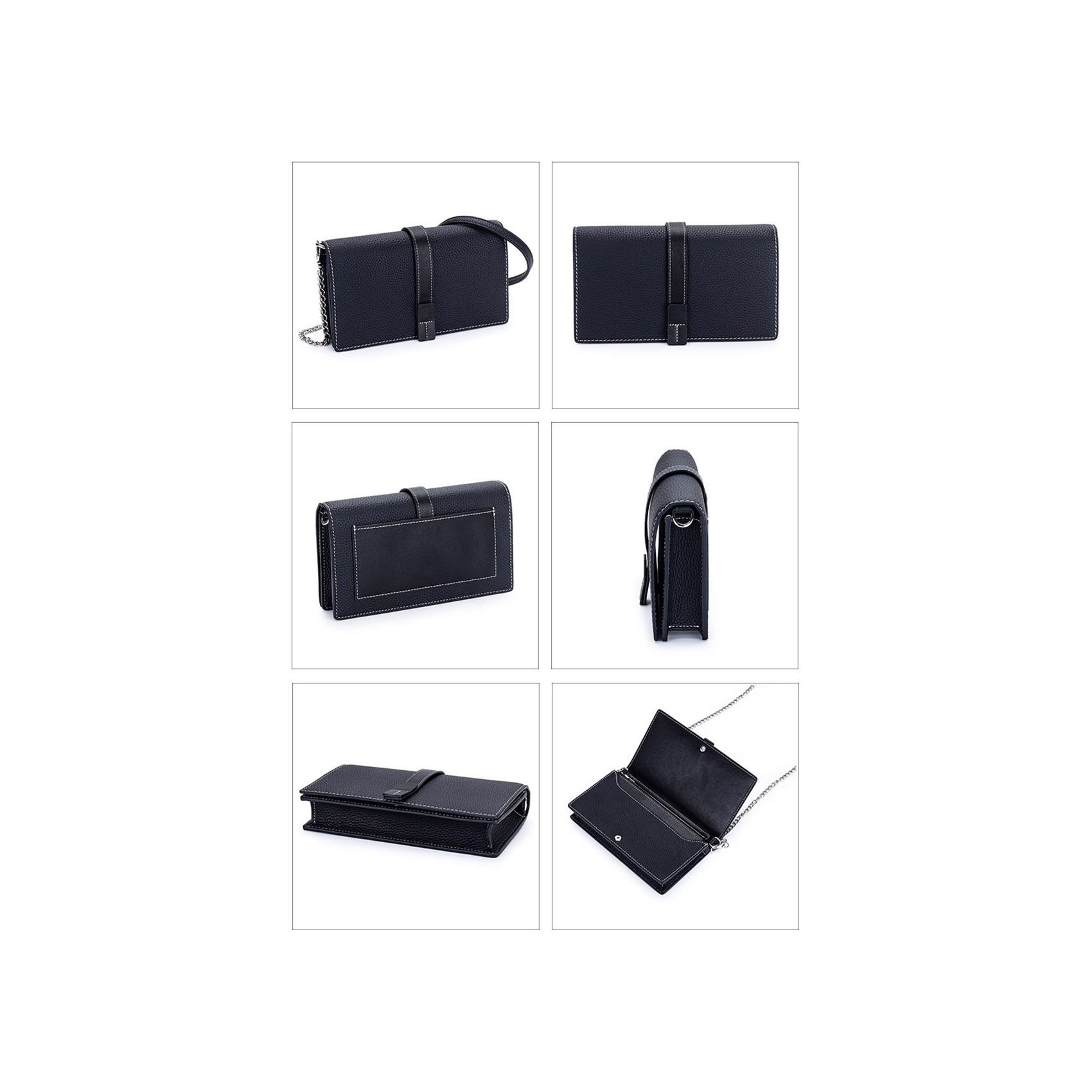 Жіночий шкіряний клатч Shona чорний