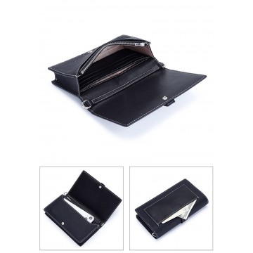 Женский кожаный клатч Shona черный фото