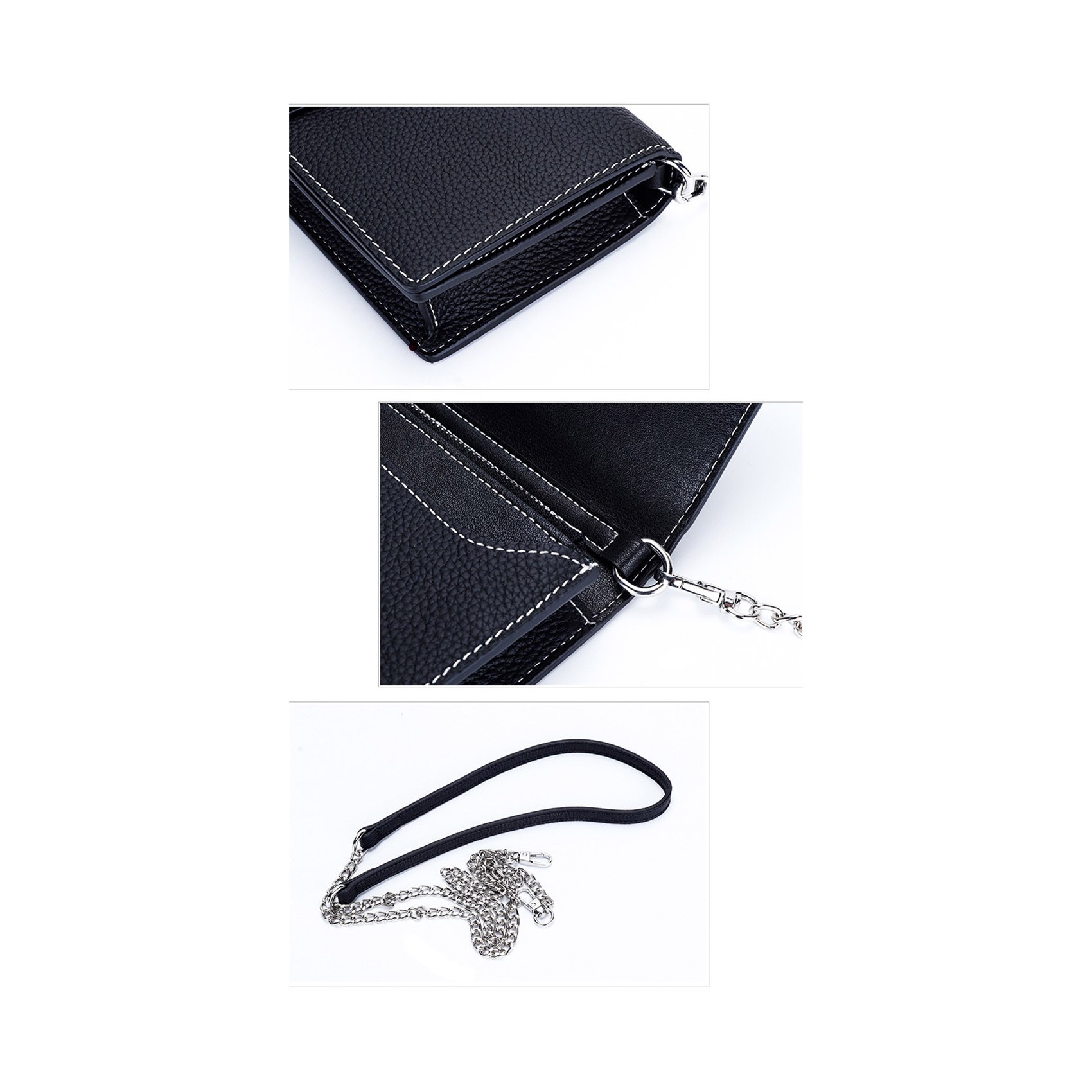 Жіночий шкіряний клатч Shona чорний