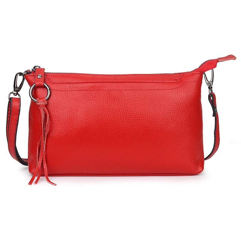 Женская кожаная сумка через плечо Doris красная