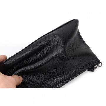 Женская кожаная сумка через плечо Doris черная фото