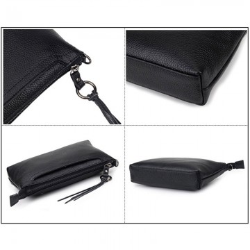 Женская кожаная сумка через плечо Doris черная фото