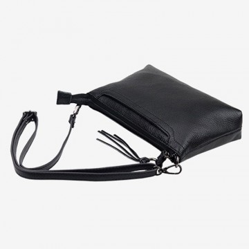 Женская кожаная сумка через плечо Doris черная фото