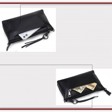 Женская кожаная сумка через плечо Doris черная фото