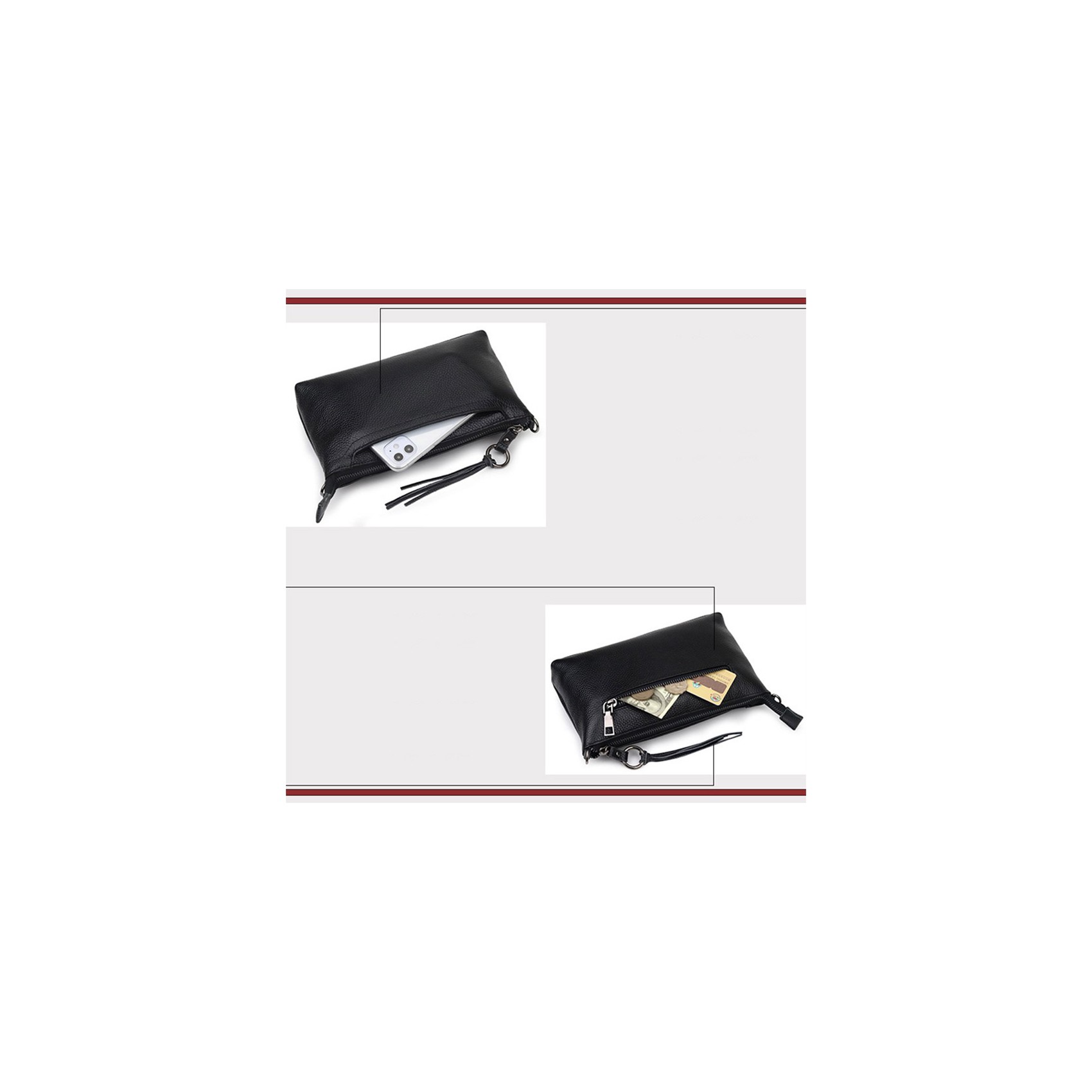 Женская кожаная сумка через плечо Doris черная