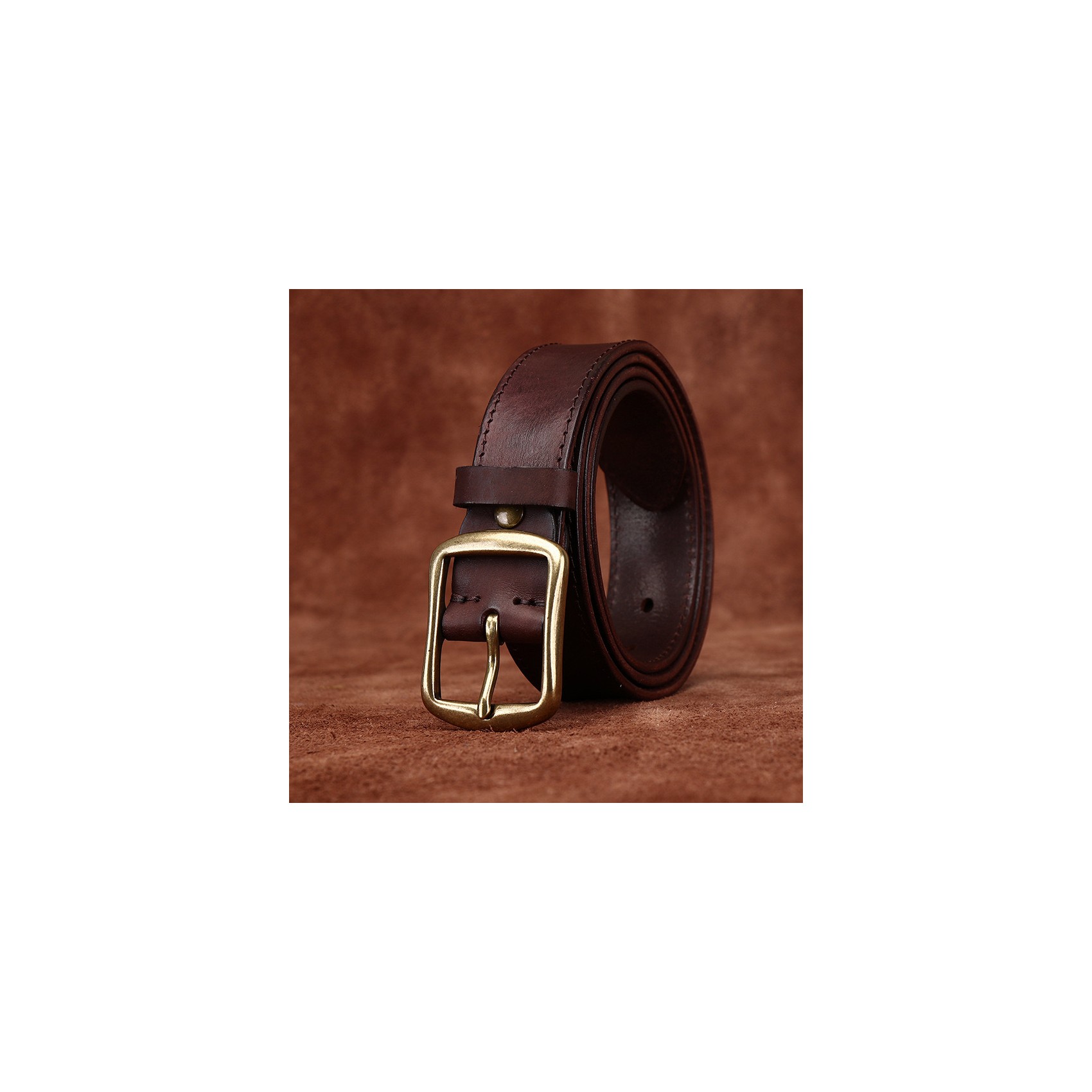Мужской кожаный ремень Byron темно-коричневый