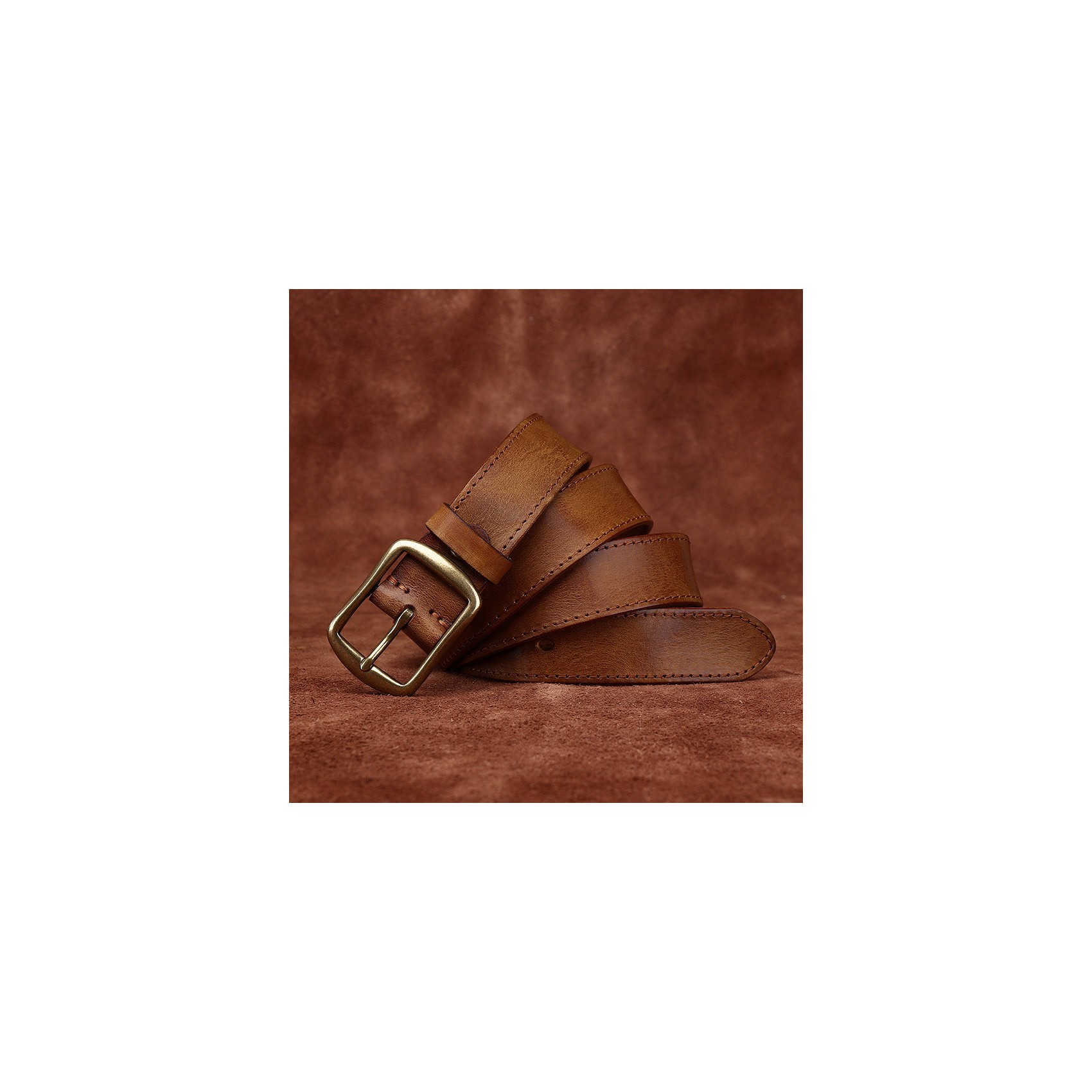 Чоловічий шкіряний ремінь Byron світло-коричневий