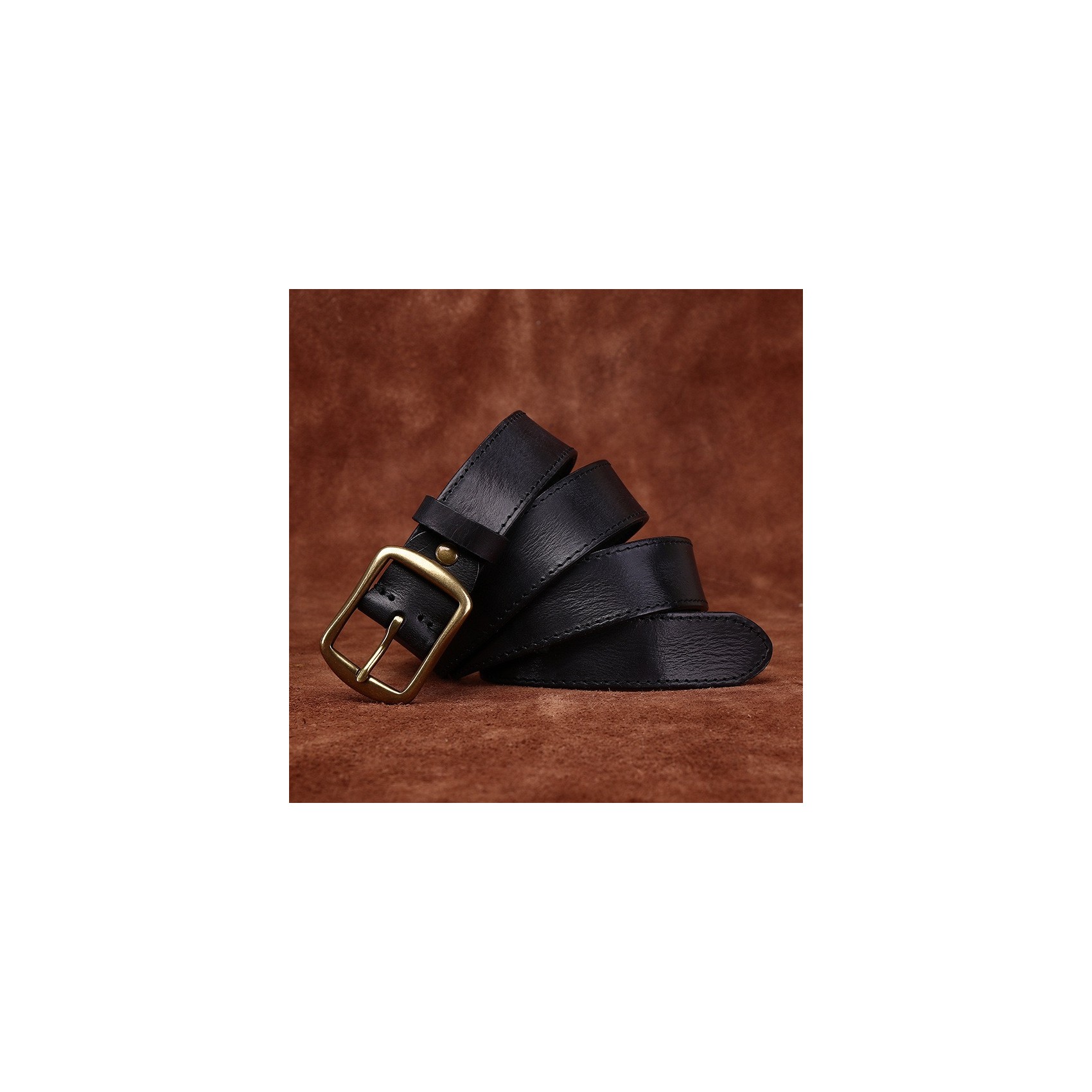 Мужской кожаный ремень Byron черный