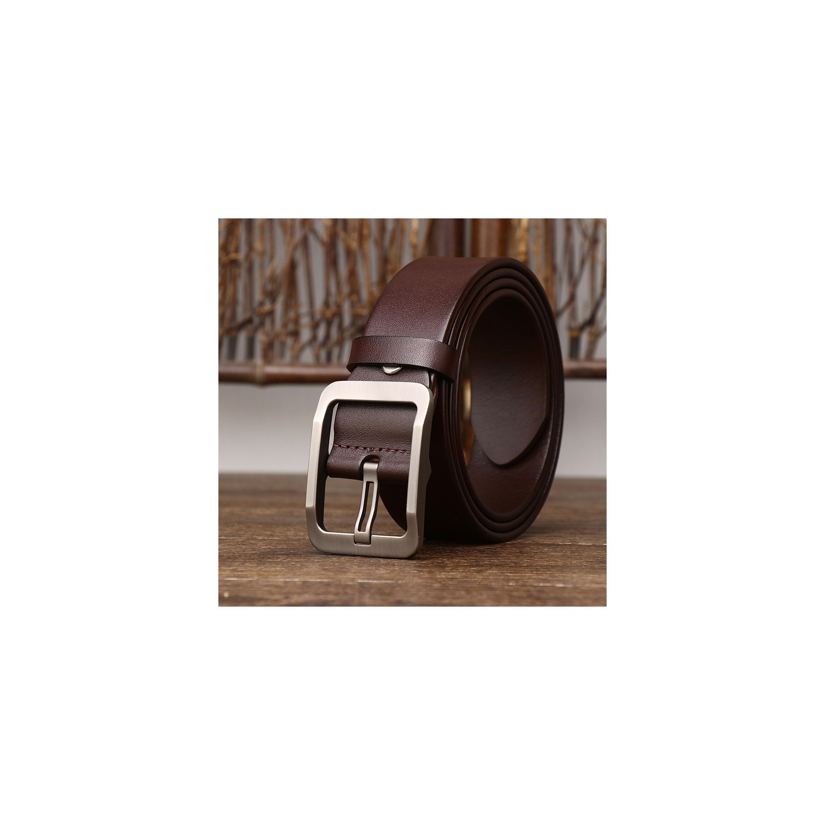 Чоловічий шкіряний ремінь Christof темно-коричневий