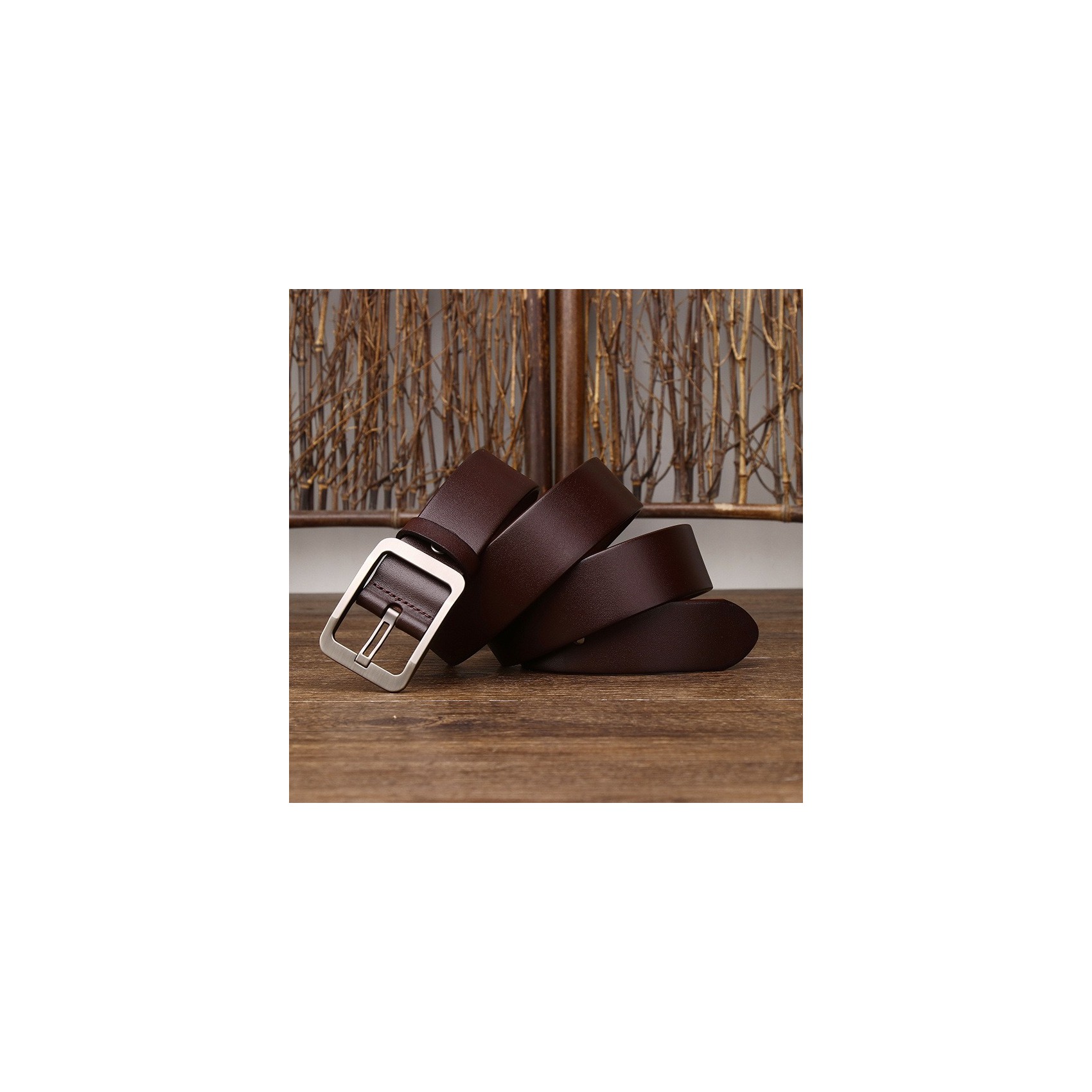 Чоловічий шкіряний ремінь Christof темно-коричневий