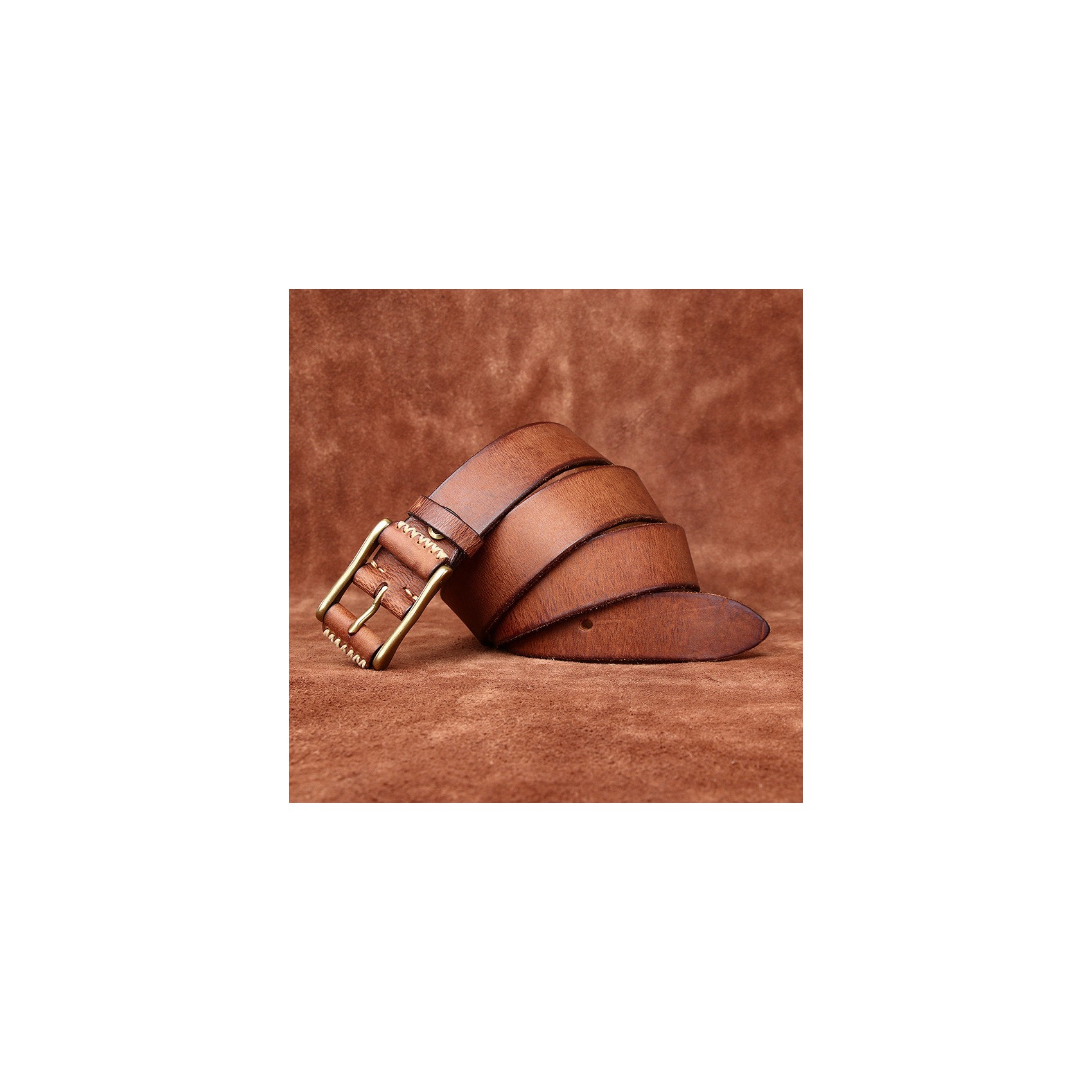 Чоловічий шкіряний ремінь Hemsworth світло-коричневий