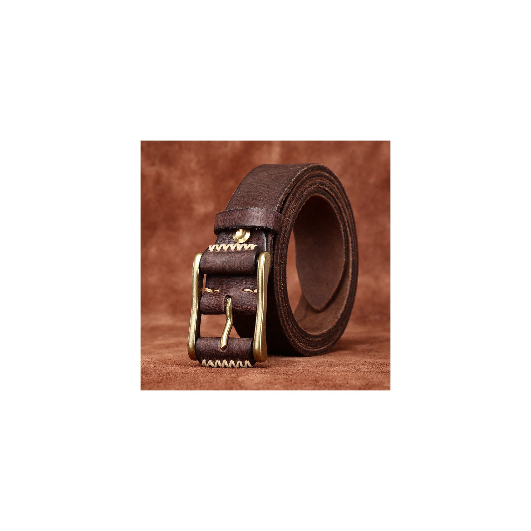 Чоловічий шкіряний ремінь Hemsworth коричневий