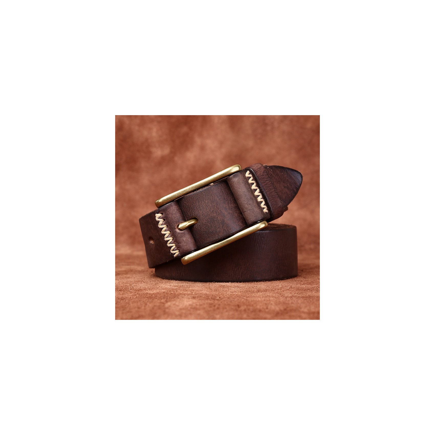 Чоловічий шкіряний ремінь Hemsworth коричневий