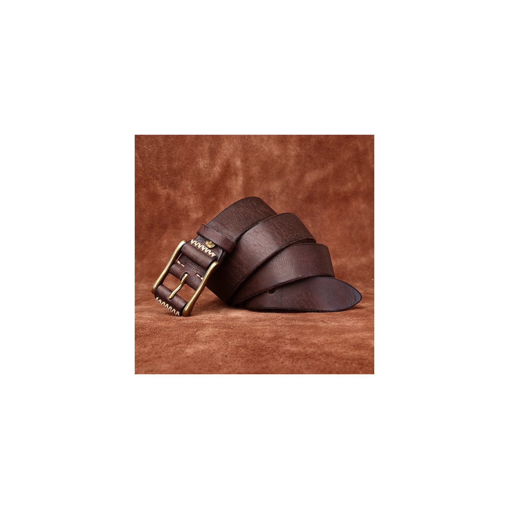 Чоловічий шкіряний ремінь Hemsworth коричневий