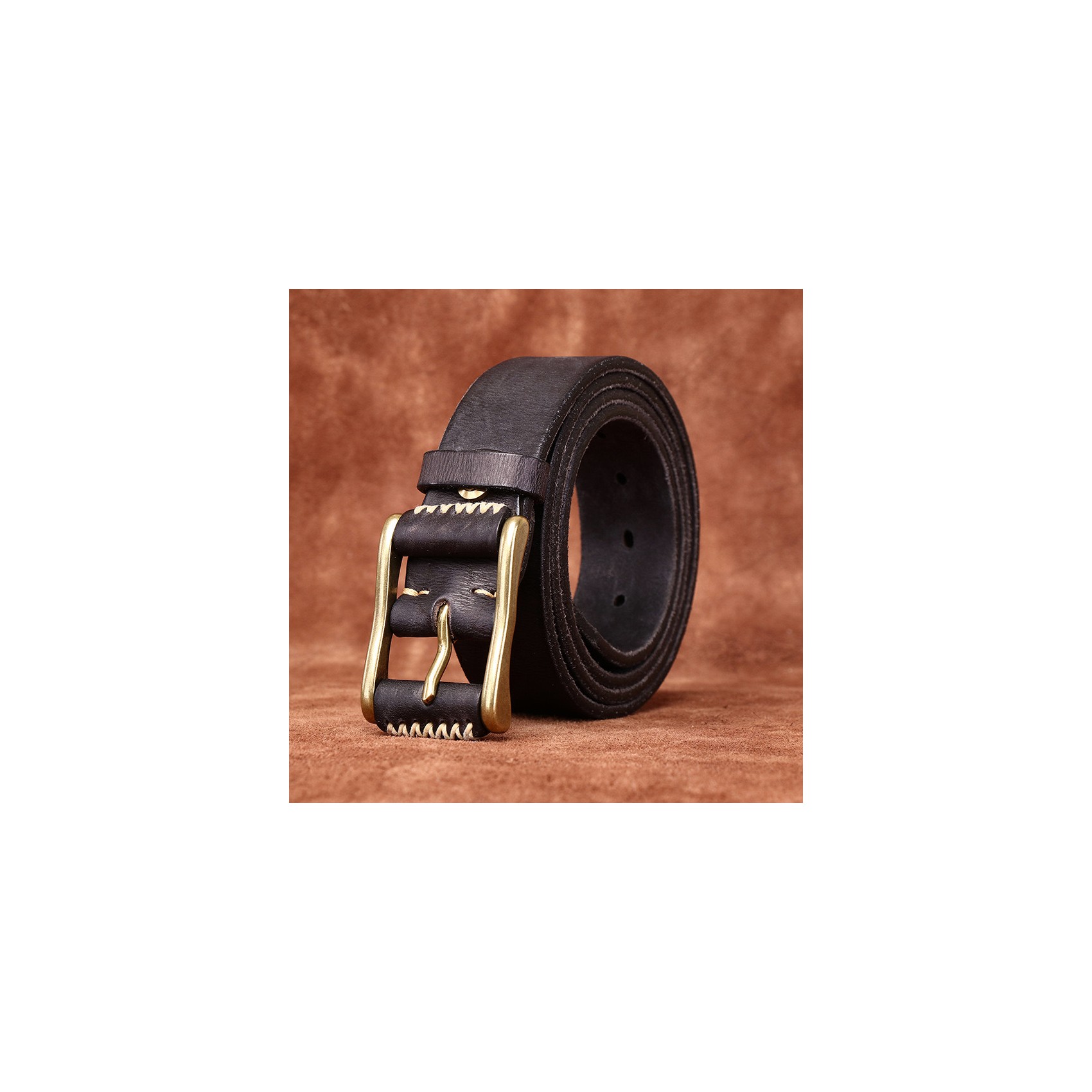 Мужской кожаный ремень Hemsworth черный