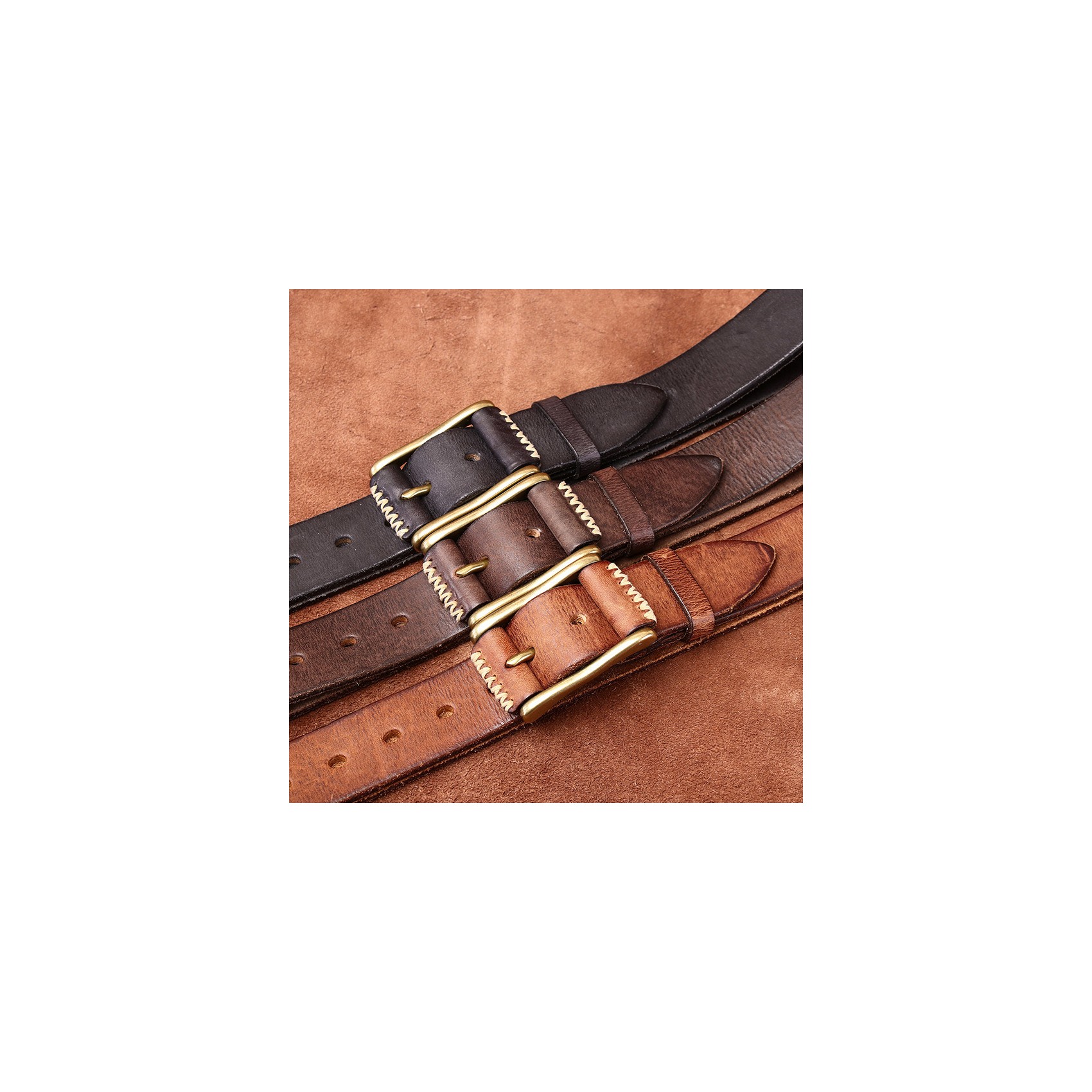 Чоловічий шкіряний ремінь Hemsworth чорний