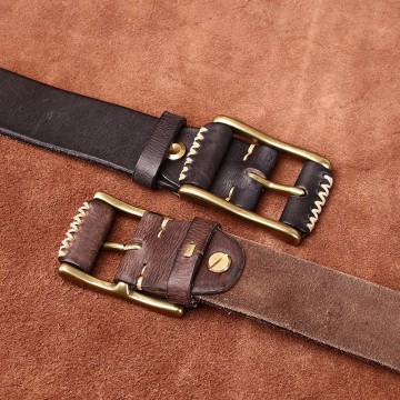 Чоловічий шкіряний ремінь Hemsworth чорний фото